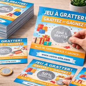 Carte à gratter publicitaire sur mesure pour animation promotionnelle