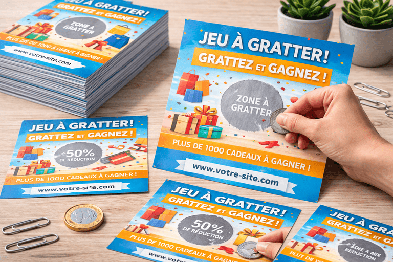 Carte à gratter publicitaire sur mesure pour animation promotionnelle