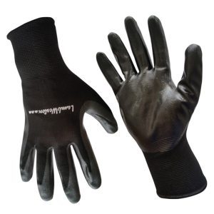 Gant nitrile personnalisé publicitaire avec revêtement antidérapant pour usage industriel.