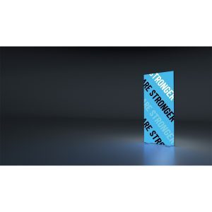 Caisson lumineux sur pieds personnalisé avec visuel imprimé en tissu polyester et rétroéclairage LED