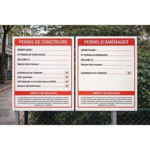 Panneau permis de construire personnalisé affichage chantier extérieur