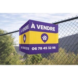 Panneau V rabats personnalisé en polypropylène alvéolaire pour agence immobilière