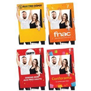 Moldura personalizada para selfies para entretenimento profissional em eventos.
