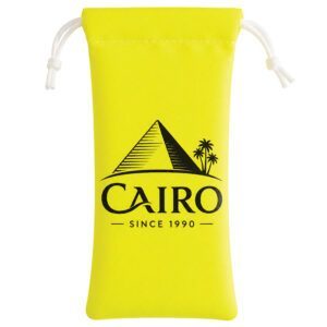 Étui lunettes fluorescent personnalisé jaune avec logo publicitaire imprimé