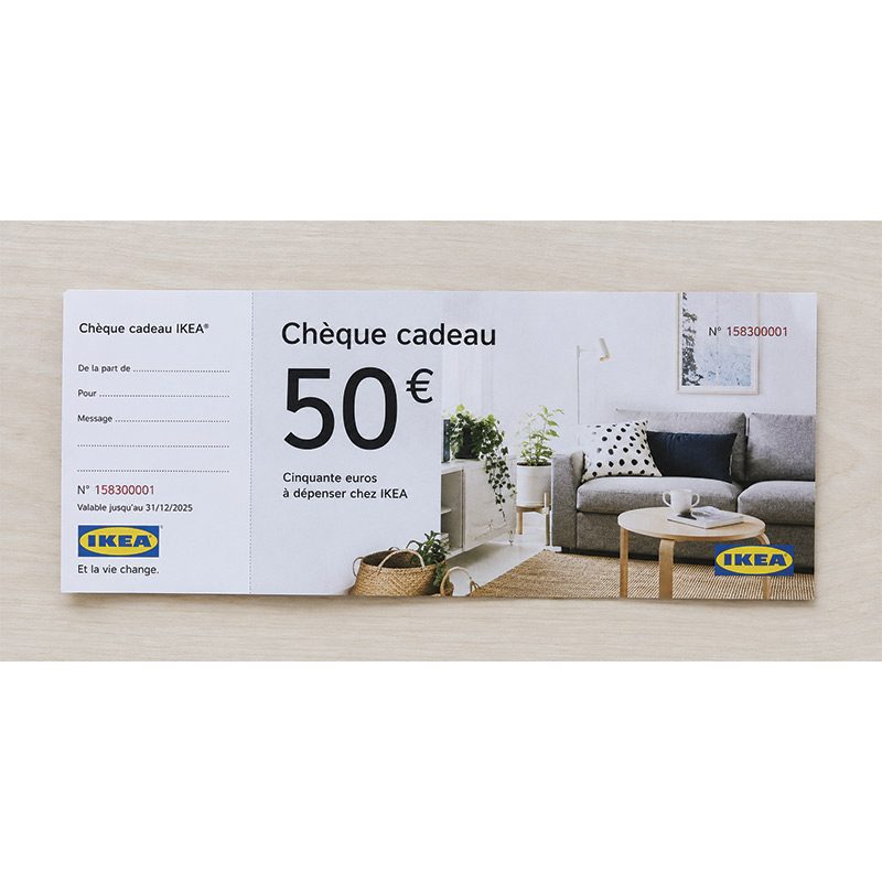 Impression de chèques cadeaux personnalisés en quadrichromie