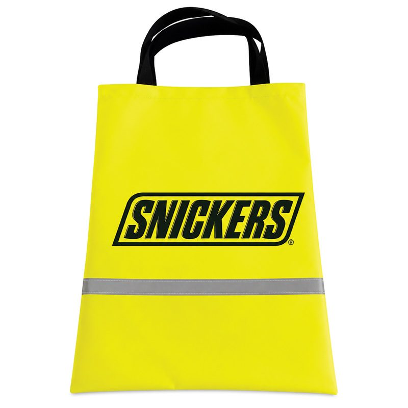 Sac fluo personnalisé orange conçu pour les salons et événements professionnels