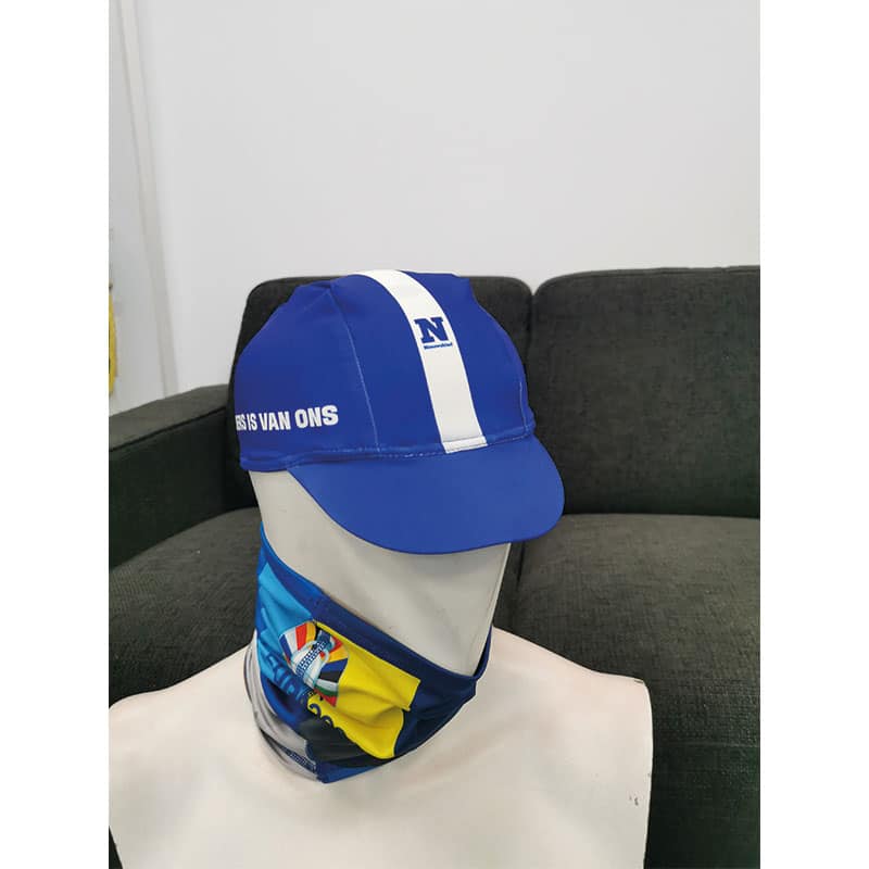 Casquette cycliste personnalisée avec logo en impression intégrale