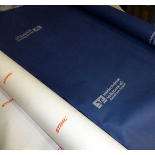 Personnaliséierbar marineblo non-woven Dëschtuch a Rollen