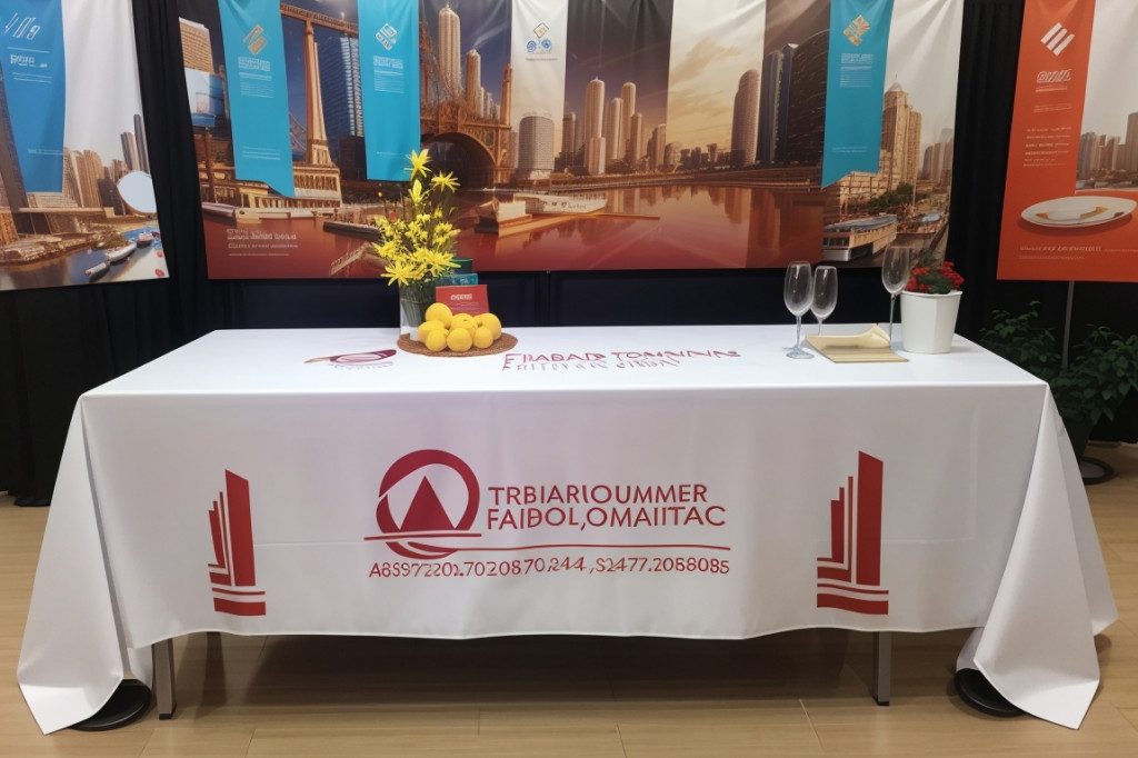 Personalized advertising tablecloth: an object that has attracted a large number of people