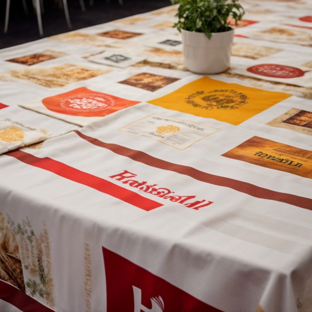 Y a-t-il des restrictions sur les designs que je peux imprimer sur une nappe publicitaire?