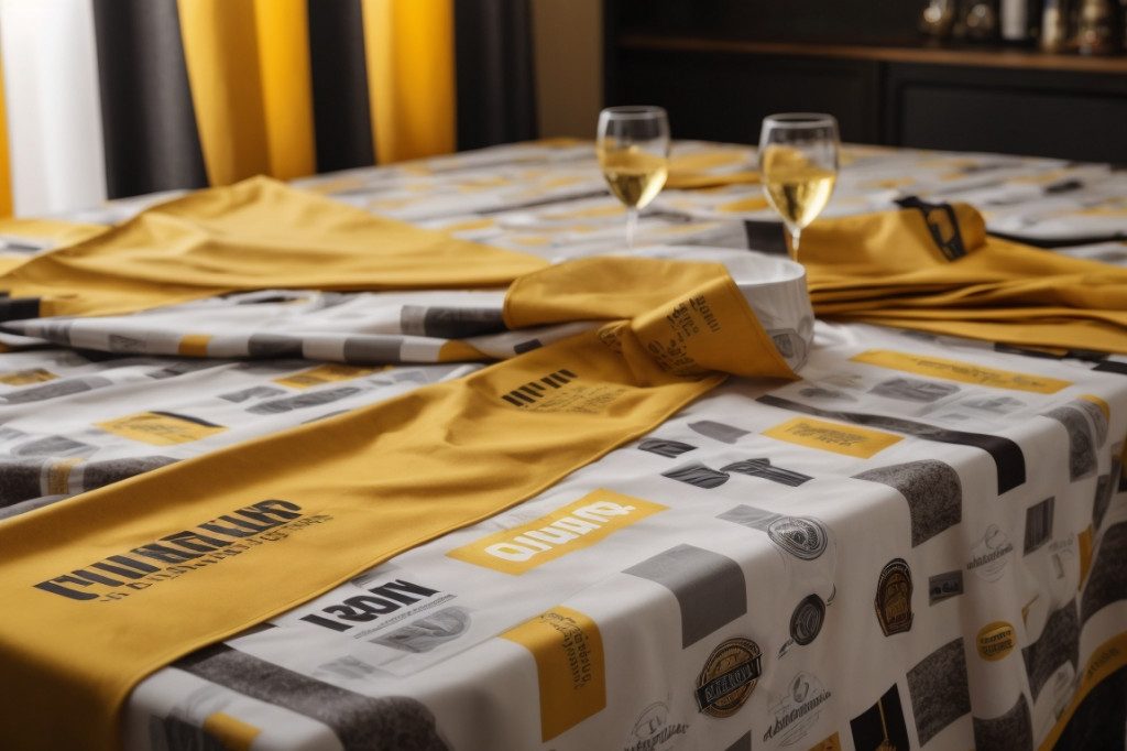 Trouvez votre nappe personnalisée avec logo à Val d'Aoste: découvrez les options de personnalisation disponibles!