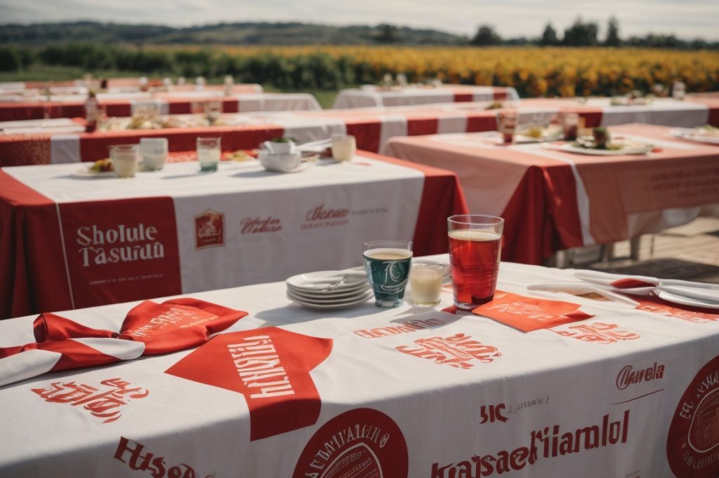 Personnalisez votre nappe avec votre logo dans les Pays de la Loire - Nappes avec logo personnalisé pour les entreprises et les particuliers