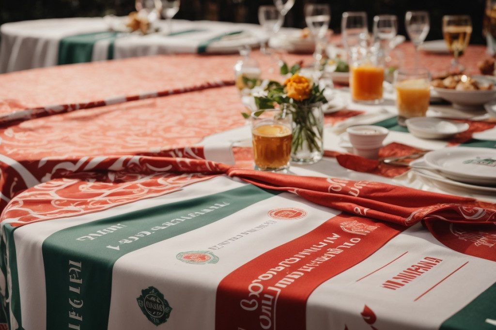 Personnalisez votre logo avec des nappes à Val d'Aoste | Nappes personnalisées avec logo prêtes à l'emploi