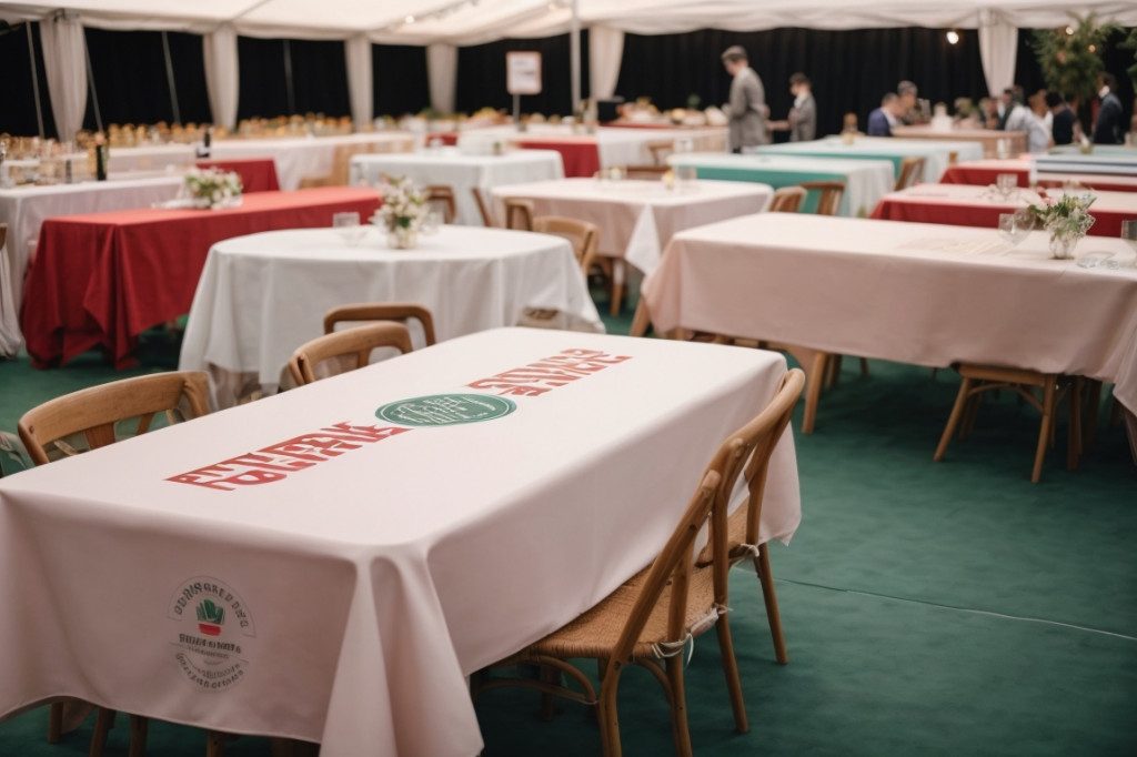 Manteles publicitarios con logotipo personalizado para empresas de Occitania