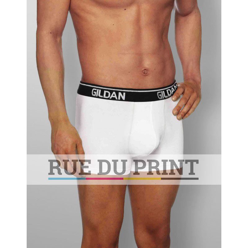 Boxer publicité homme platinium 100% coton ringspun  bord côte 1 x 1  bande à la taille pour plus de confort