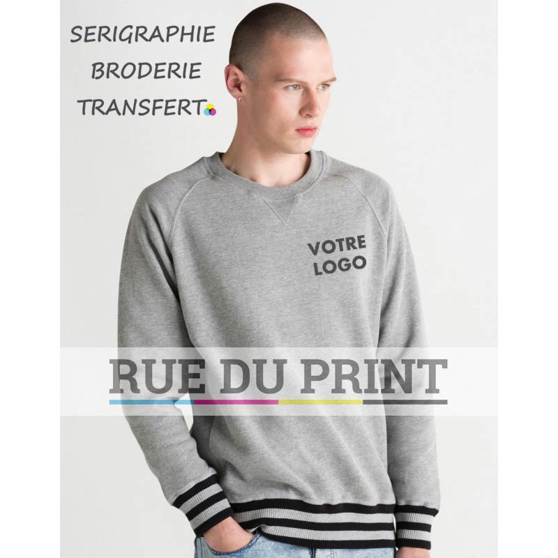 Sweat shirt publicité rayé homme Superstar 330 g/m² 80% coton, 20% polyester polaire brossé