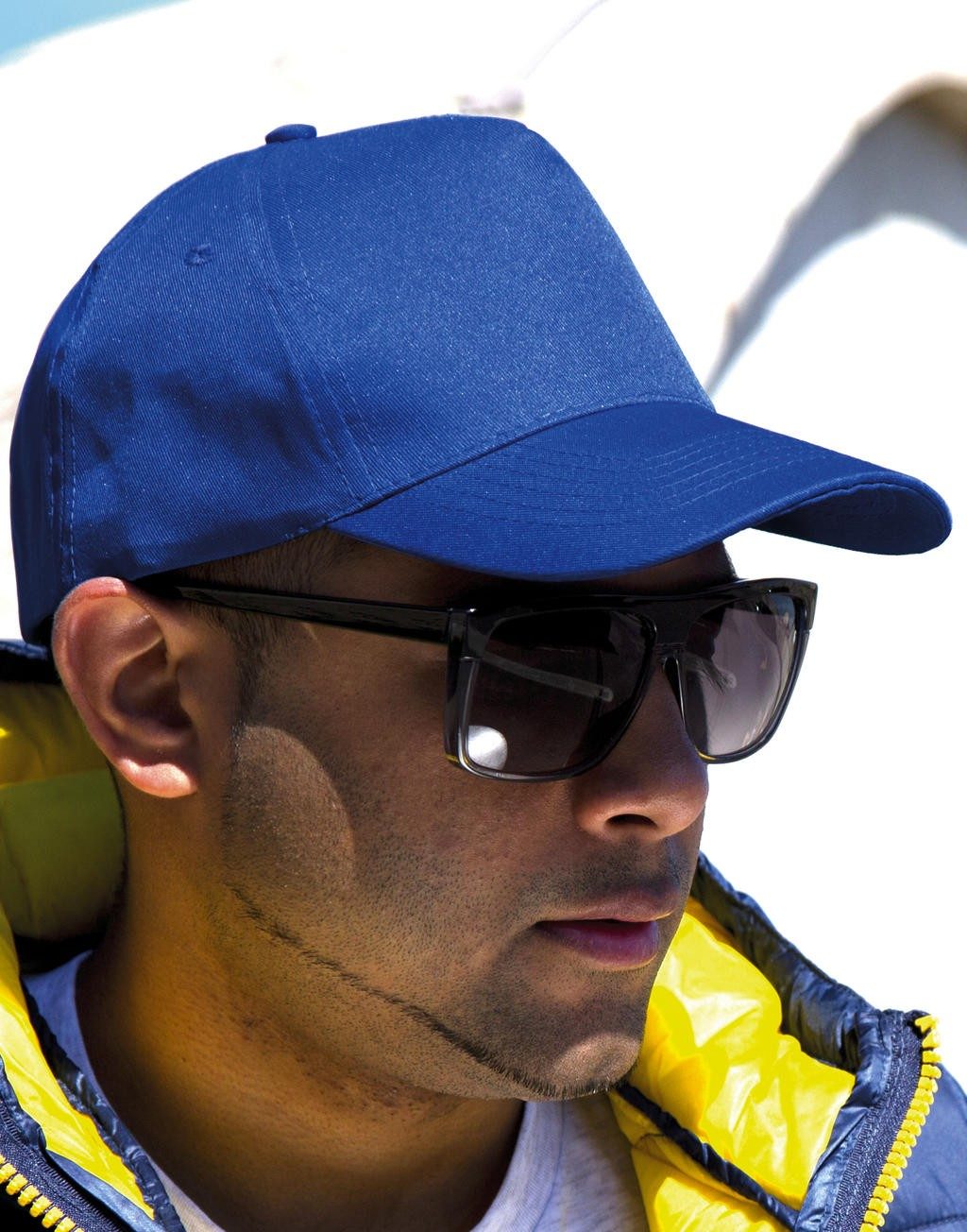 Casquette publicitaire Houston 125 g/m²  100% polyester  5 panneaux  panneau central sans couture