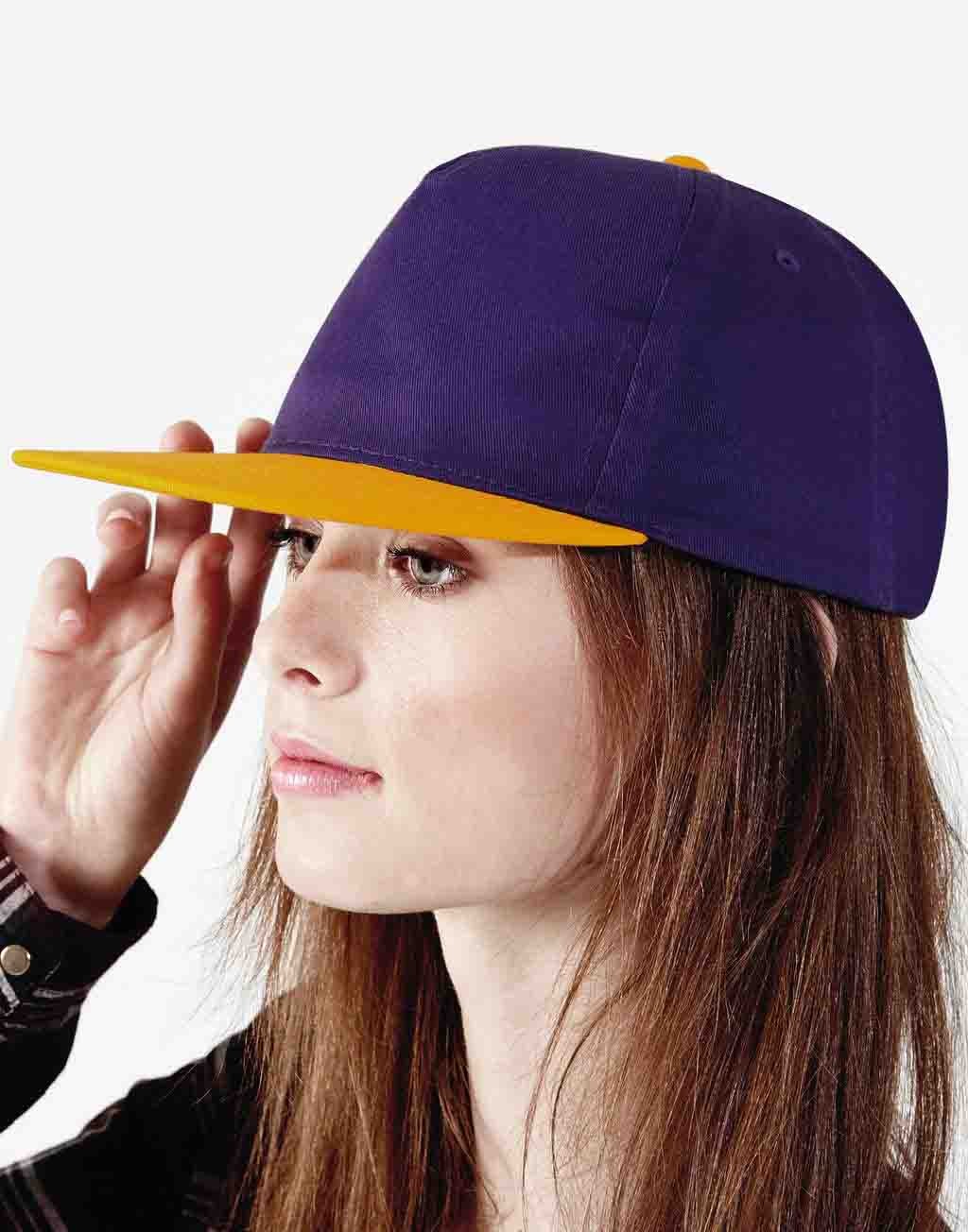 Casquette personnalisée Snapback 100% coton (twill)  couleur contrastée  6 panneaux  visière plate avec 6 surpiqûres