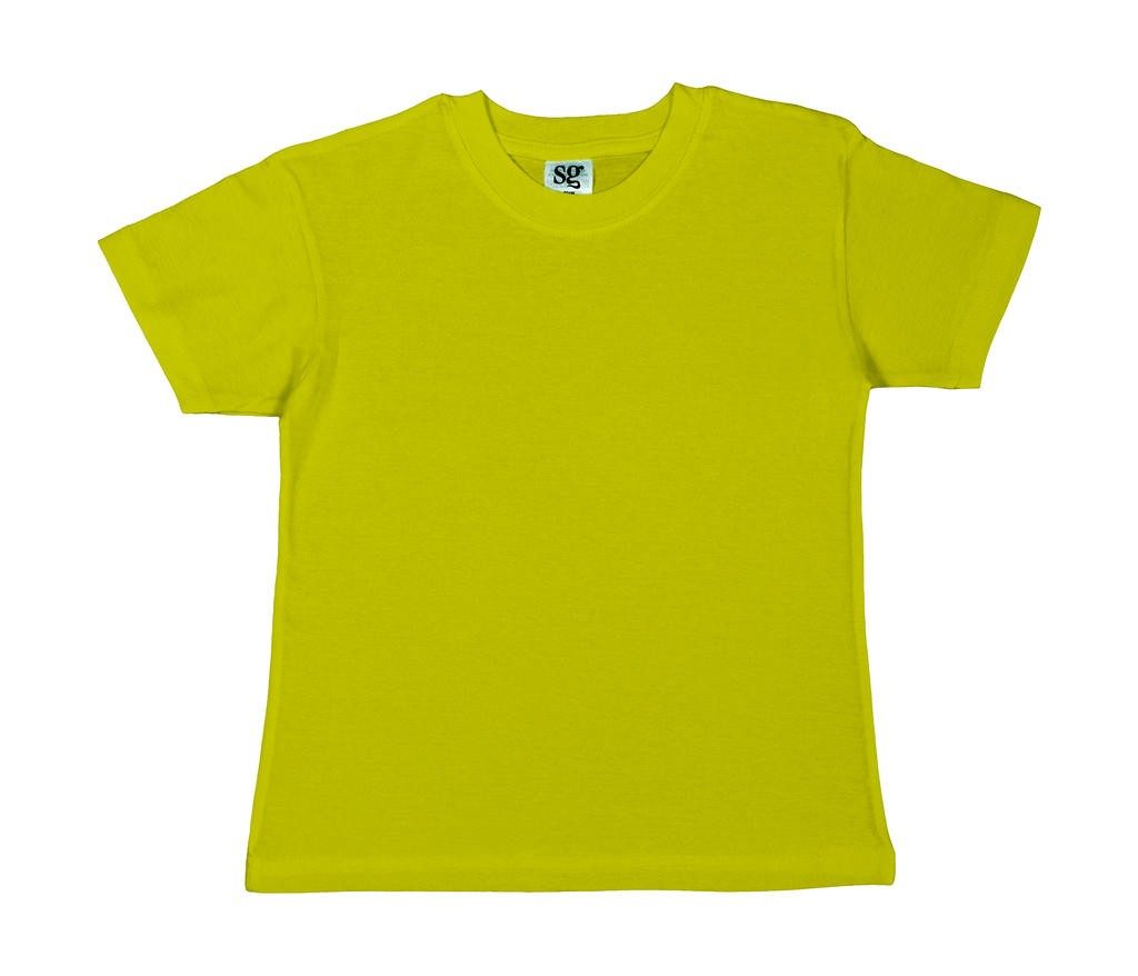 Tee-shirt publicitaire citron vert face manches set-in enfant 180 g/m2 (White: 175 g/m2)  100% coton à fil de chaîne continu (As