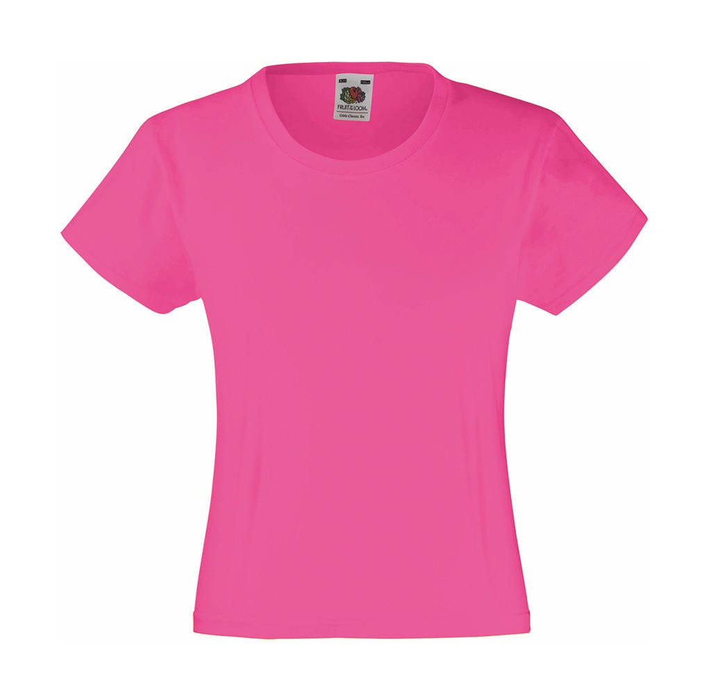 T-shirt personalizzata con viso fucsia per bambini e bambine 165 g/m2 (Bianco: 160 g/m2) 100% cotone (filo Belcoro®) scollo a coste