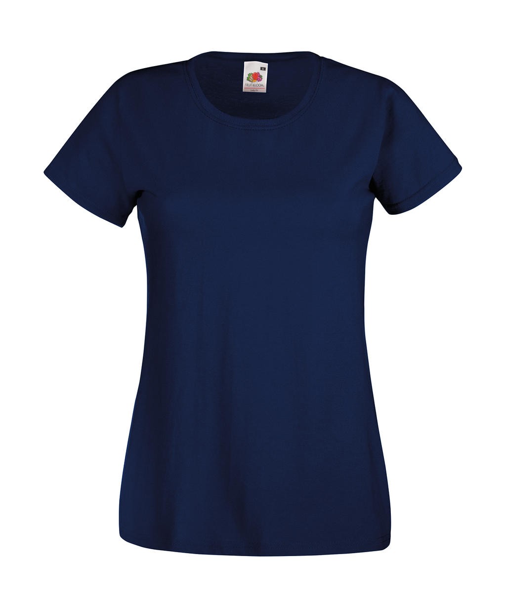 Camiseta feminina personalizada azul marinho com ajuste facial Branco: 160 g/m², cores: 165 g/m² Fio 100% algodão Belcoro®, Heather Gre