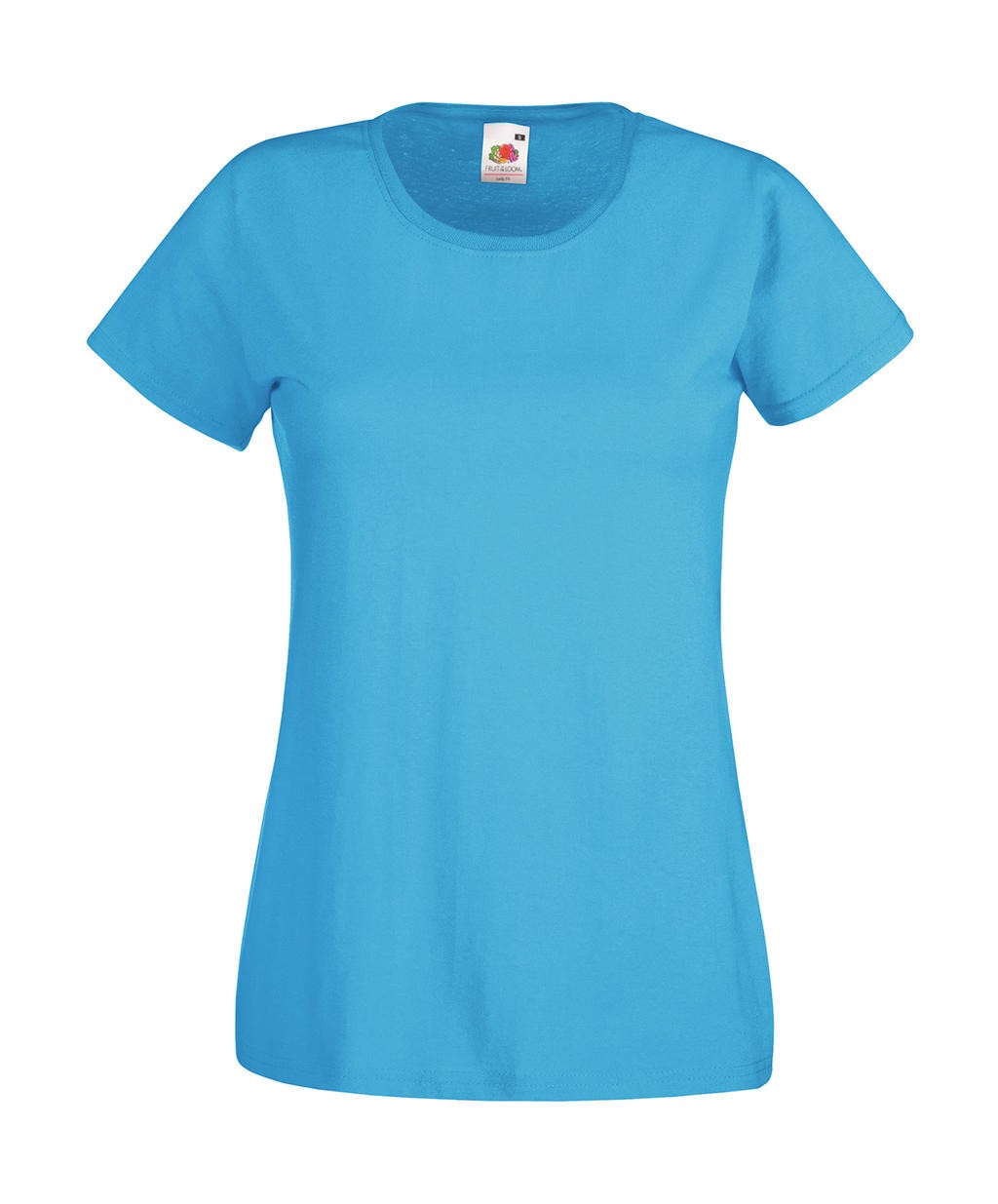 T-shirt azul personalizável Fit para mulher Branco: 160 g/m², cores: 165 g/m² 100% algodão fio Belcoro®, Heather