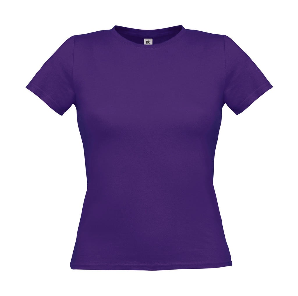 Tee-shirt publicité pourpre face femme Jersey 145 gr/m²  100% coton ringspun prérétréci  simple jersey