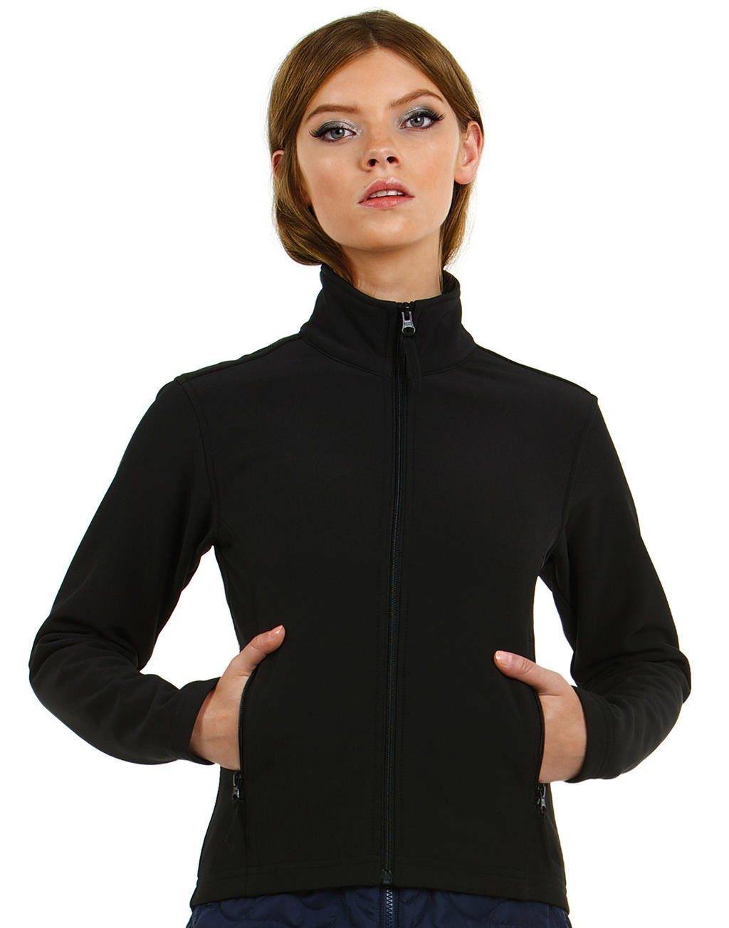 Veste personnalisée femme coupe ajustée 300 g/m² Extérieur: 96% polyester, 4% élasthanne (tissé Softshell) Doublure: 100% poly