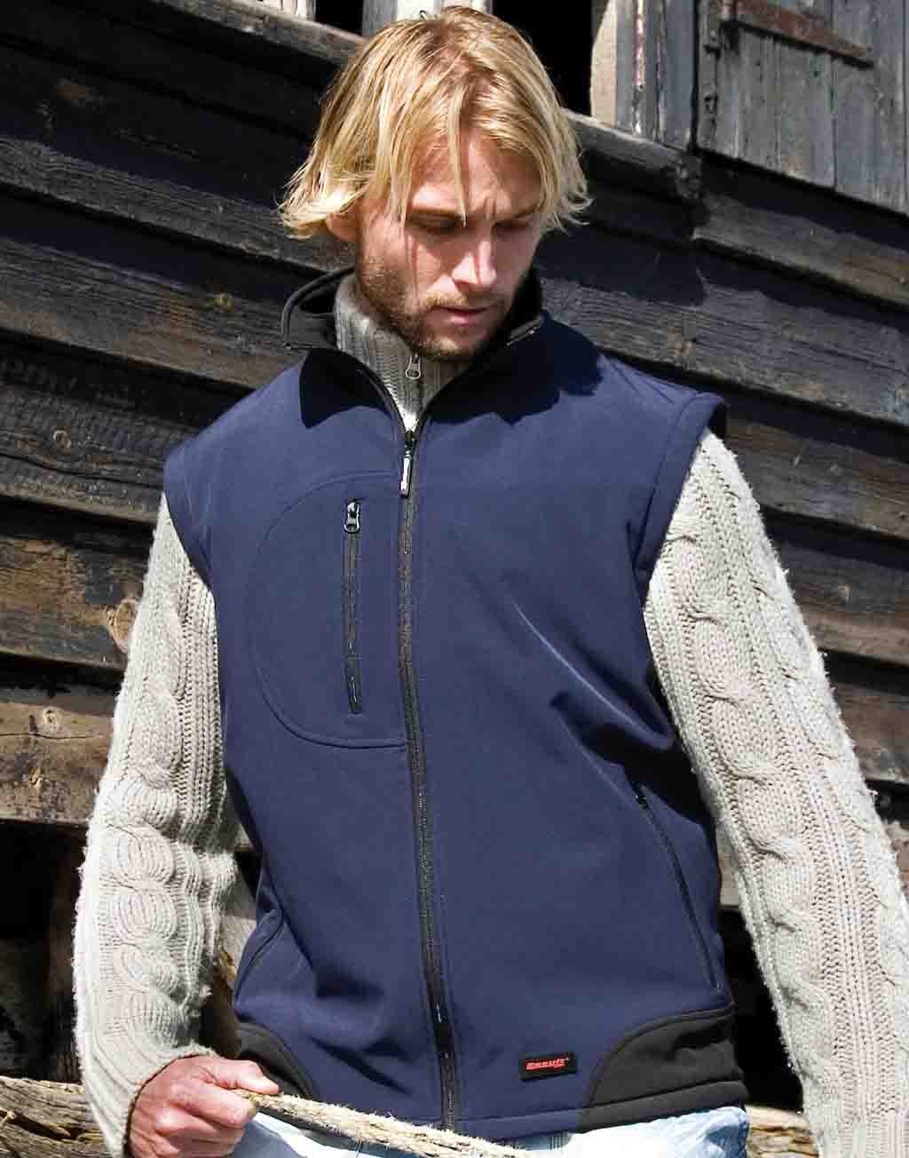Veste personnalisable sans manches imperméable 320 g/m² Ext: 93% polyester, 7% élasthanne couche ext: couche intermédiaire: me