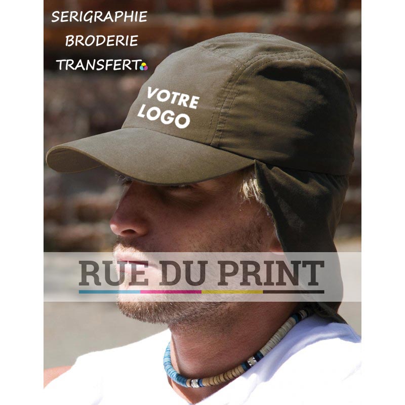 Werbehut mat gerundetem Visier 115 g/m2 100% Polyester 5 Paneele verlängerten Profil