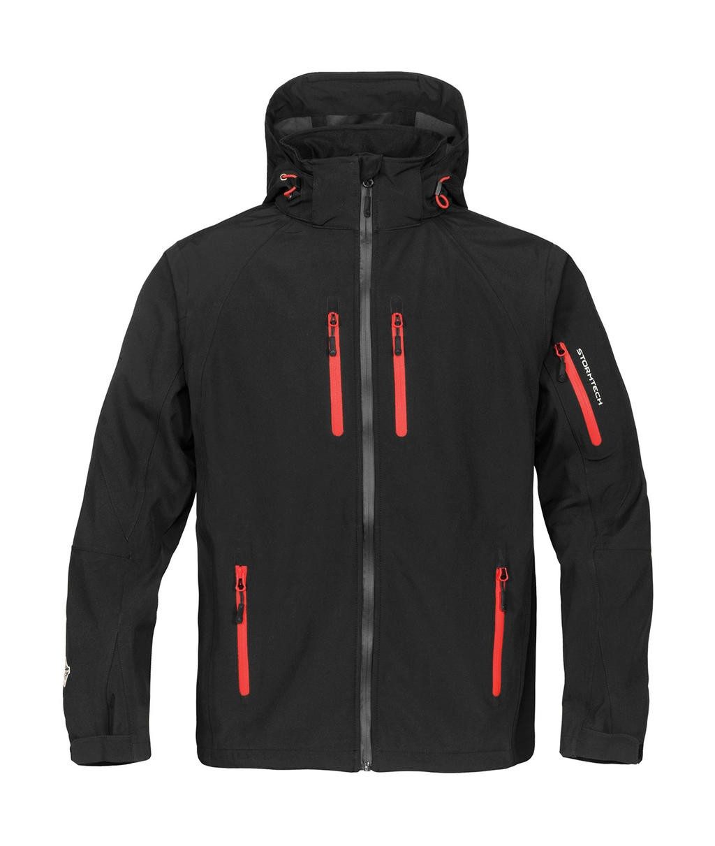 Veste publicité waterproof + poche sortie audio 290 g/m²  93% polyester sergé, 7% Spandex mélangé à TPU laminé & brossé