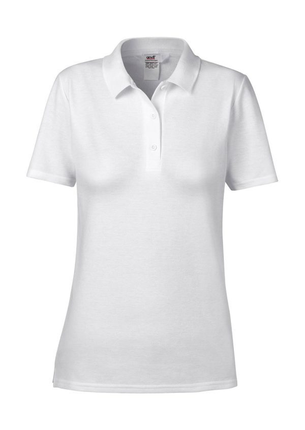 Polo de mujer personalizado Doble Piqué, 100% algodón ringspun preencogido (doble piqué), 210 g/m². gris jaspeado: 90% algodón hilado en anillos,