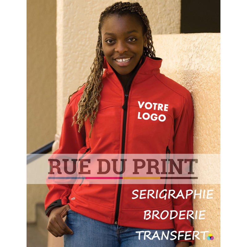 Jaqueta publicitária feminina Cirrus H2X 320 g/m² 94% Poliéster, 6% Spandex misturado com micro velo 100% Poliéster e membrana de água