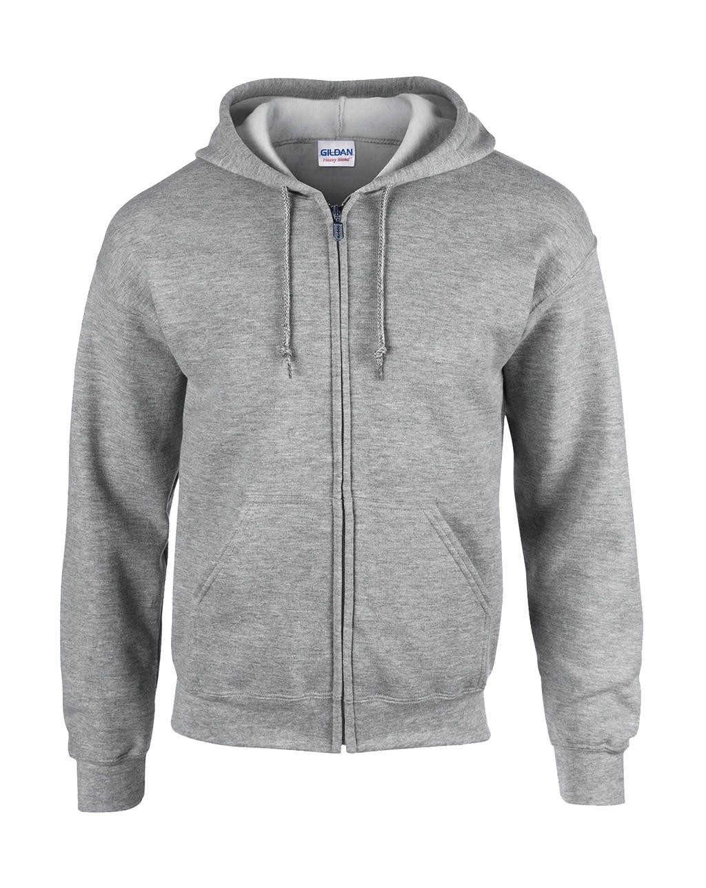 Sweat shirt publicitaire zip manches set-in 270 g/m² (White: 255 g/m²) 50% coton, 50% polyester coton cardé