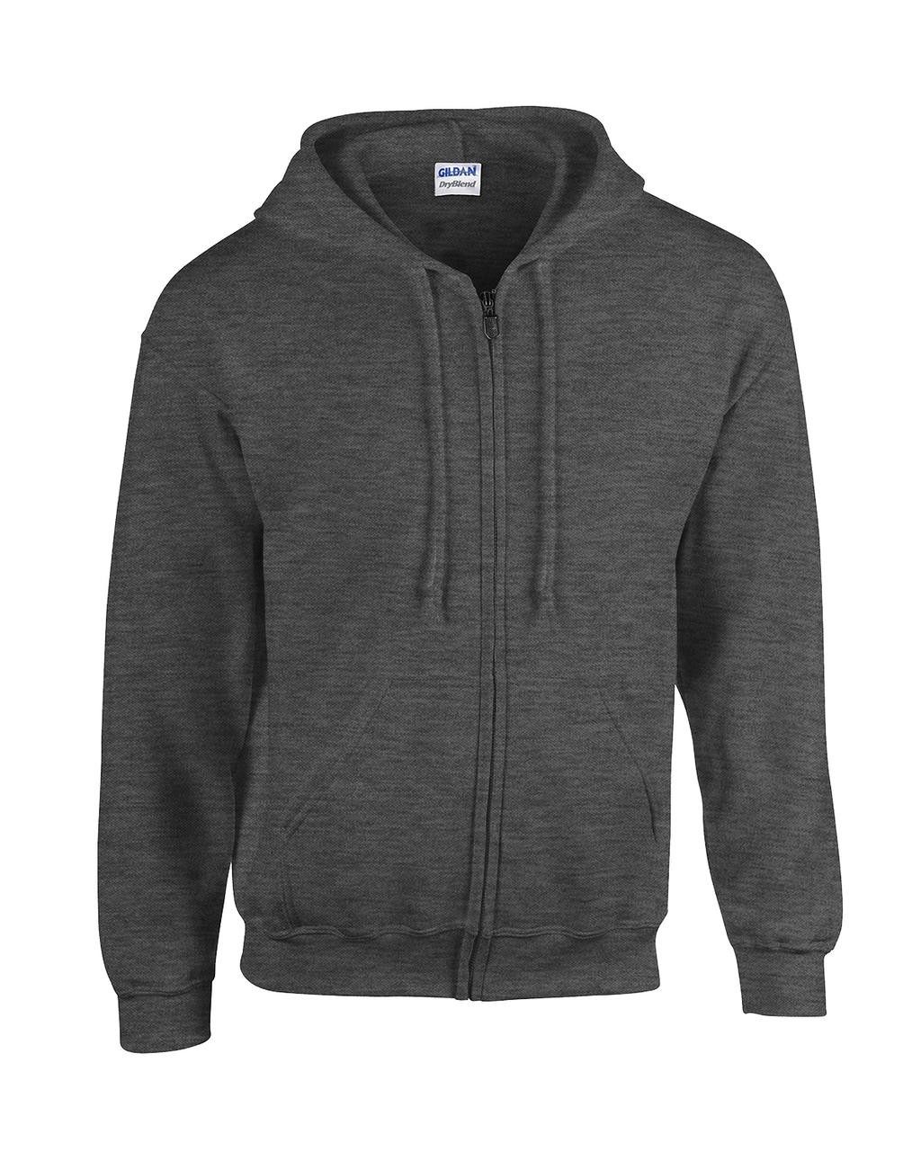 Sweat shirt publicité zip manches set-in 270 g/m² (White: 255 g/m²) 50% coton, 50% polyester coton cardé