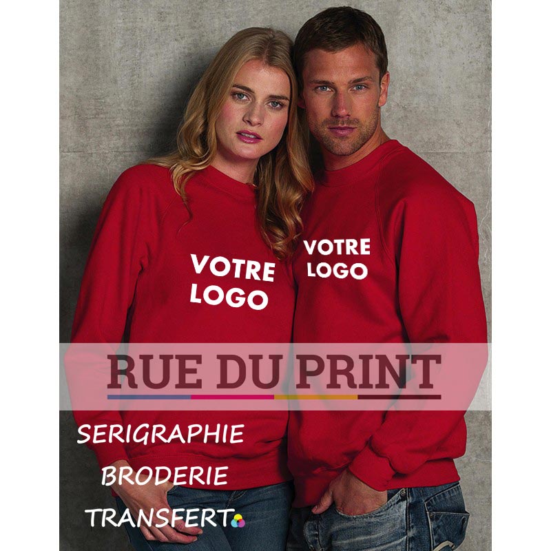 Raglanärmad reklamtröja 295 g/m² 50 % kammad ringspunnen bomull, 50 % polyester (Lätt Oxford: 47 % bomull, 53 % polyester)