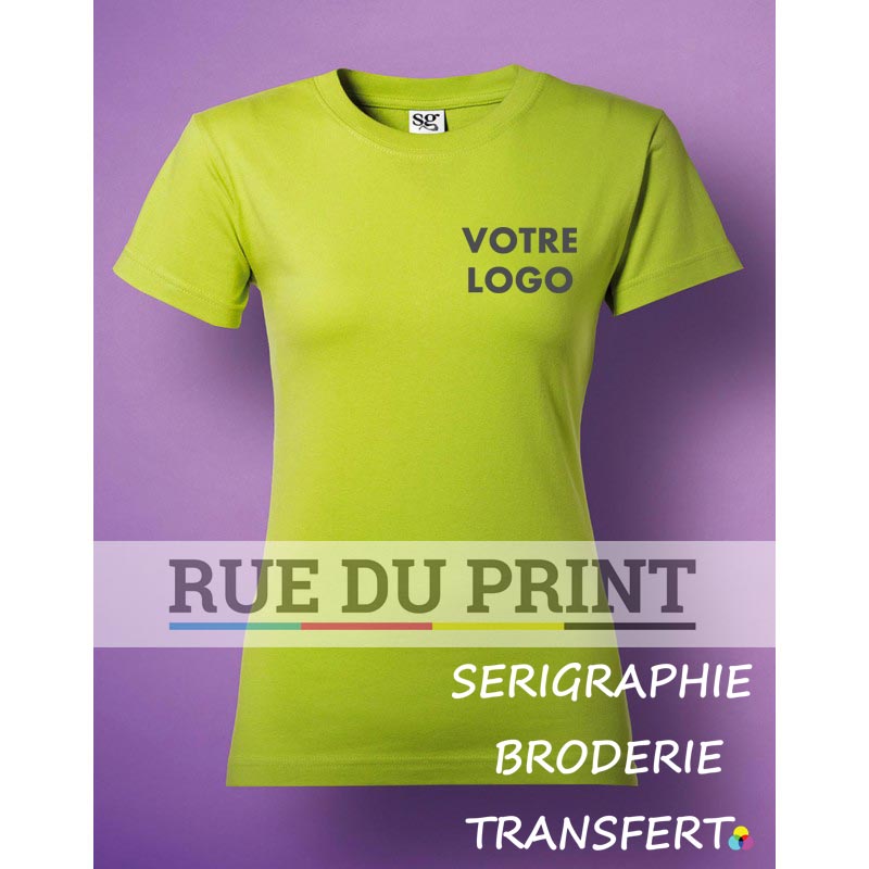 T-shirt publicitária lima com mangas embutidas femininas 180 g/m2 (Branco: 175g/m2) 100% algodão fiado em anel (Ash Grey: 99% algodão,