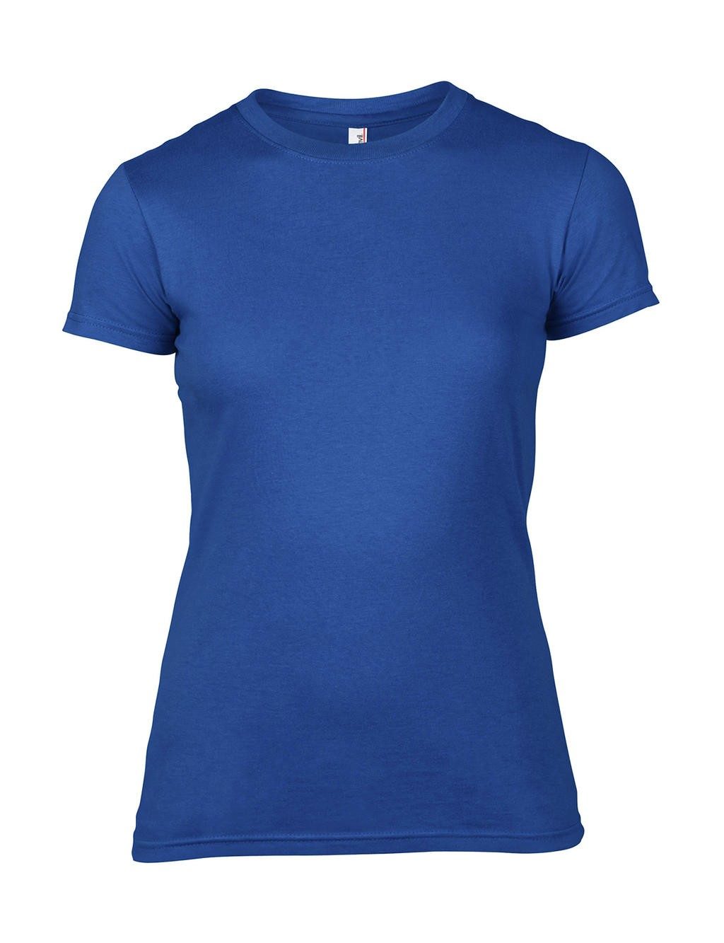 Damen Annoncë royal blo Gesiicht Fitted Fashion T-Shirt 100% Ringgesponnen a virgeschrumpftem Koteng, 150 g/m² Heather Grey: 90% Koteng, 10%