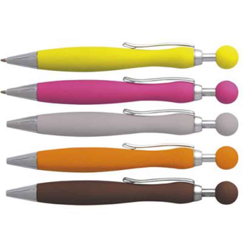 Stylo bille aspect gomme bleu clair
