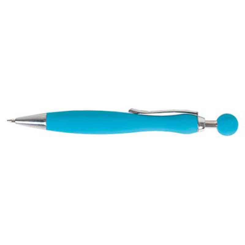Stylo bille aspect gomme bleu clair