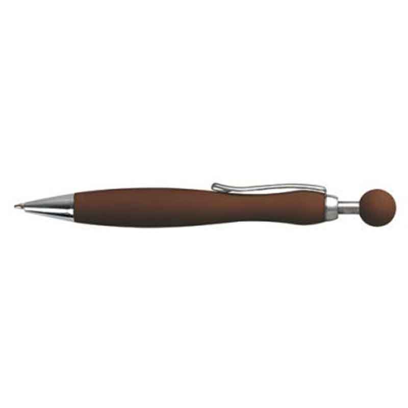 Stylo bille aspect gomme bleu clair