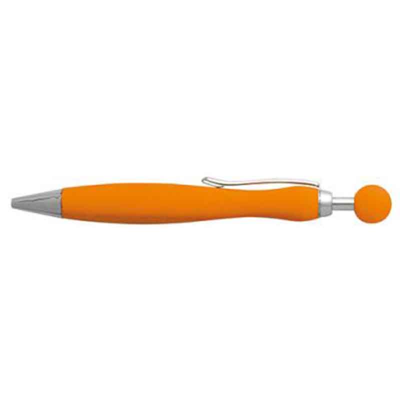 Stylo bille aspect gomme bleu clair