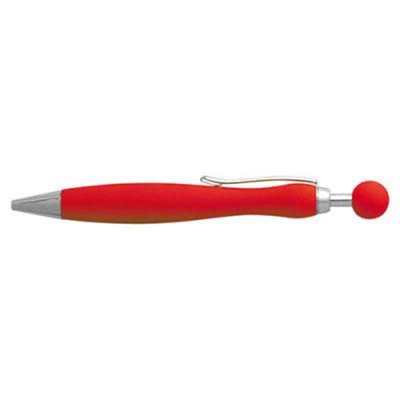 Stylo bille aspect gomme bleu clair