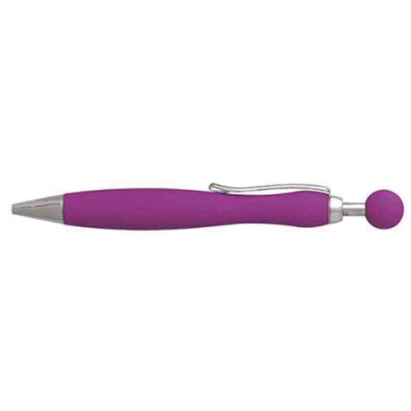 Stylo bille aspect gomme bleu clair