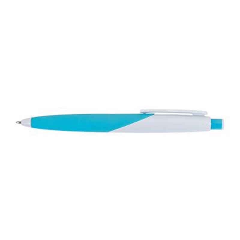 Stylo bille aspect gomme blanc/neon corail