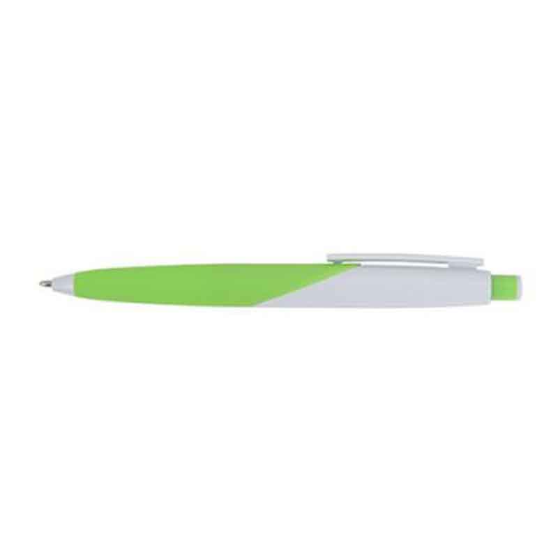 Stylo bille aspect gomme blanc/neon corail