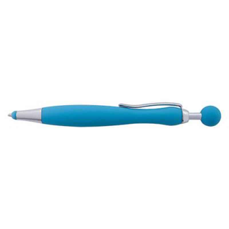 Stylo bille/stylet aspect gomme bleu turquoise