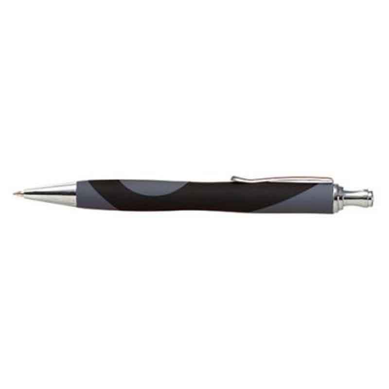 Stylo bille aspect gomme noir/blanc