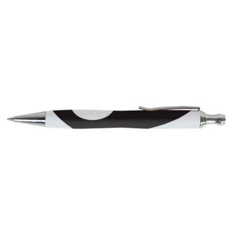 Stylo bille aspect gomme noir/blanc