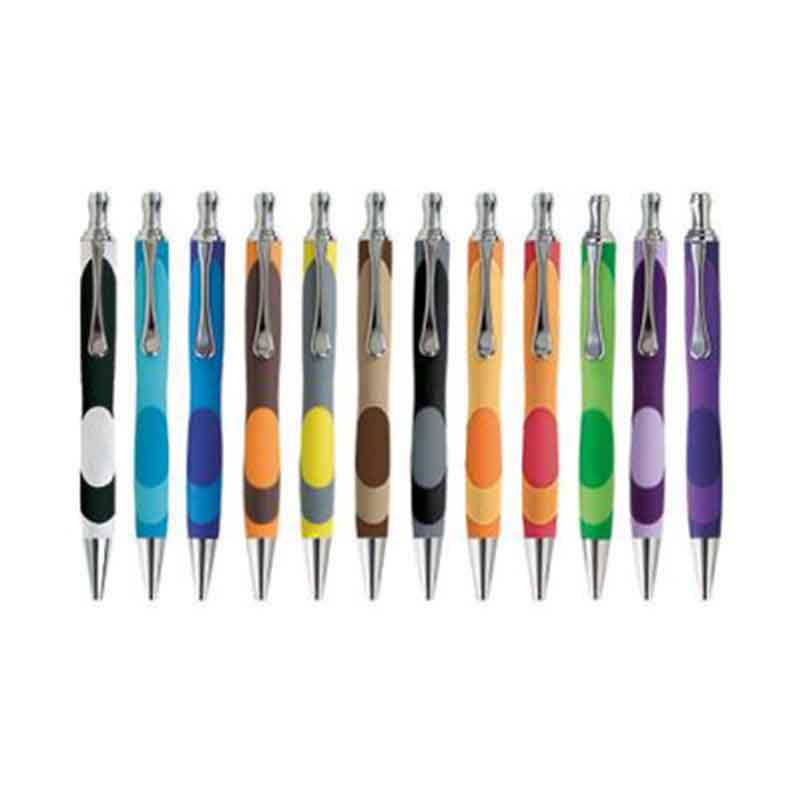 Stylo bille aspect gomme noir/blanc